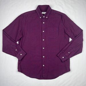 GAP for Good Medium Blue Red Plaid Gingham Button Down Shirt